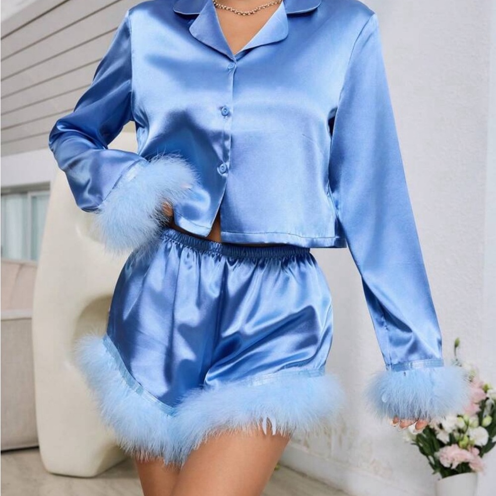 Satin PJ and slipper combo